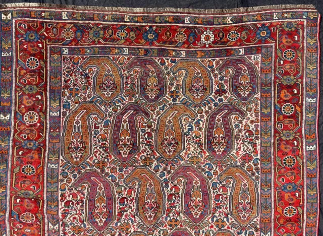 fine tapis antique tribal persan Khamseh Baharlu boteh Persian rug teppich