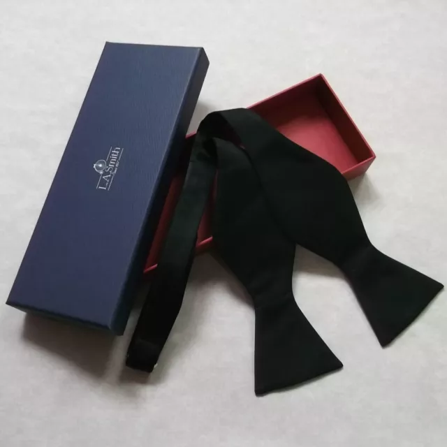 Bow Tie Self Tie Black Silk Dickie Bowtie Lloyd Attree & Smith New with Gift Box