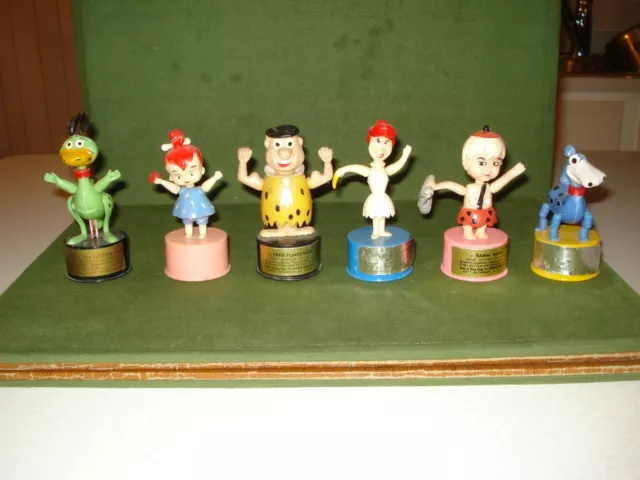 1960's COMPLETE SET OF THE FLINTSTONES KOHNER PUSH PUPPETS, NICE SET.