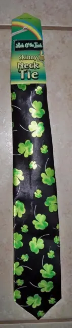 Shamrock Irish St Patricks Green Leprechaun Skinny Tie Costume Dress 62086
