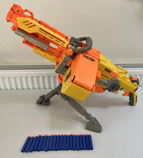 NERF N-STRIKE HAVOK-FIRE EBF- 25 Foam Dart Blaster + Tripod + 25 Darts