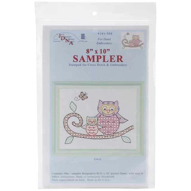 Jack Dempsey Stamped White Sampler 8"X10"-Owls -161 506