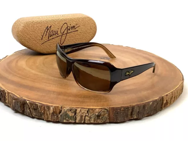 Maui Jim Sunglasses Womens Palms MJ 111 01 Brown Polarized Size 63 15 115 Italy