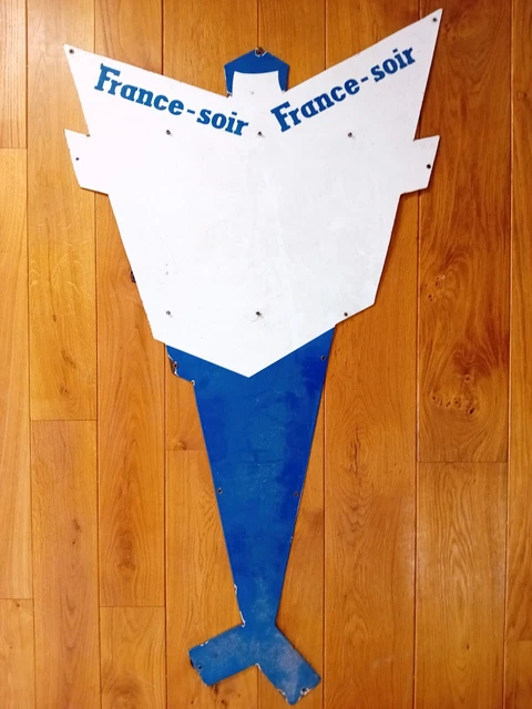 Plaque émaillée Publicitaire – FRANCE SOIR – Métal – Déco Murale Vintage – Neuf