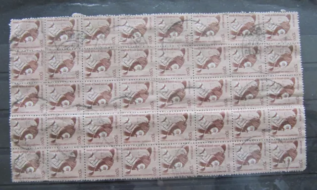 Briefmarken Indien 40 Stück Freimarken als Block gestempelt