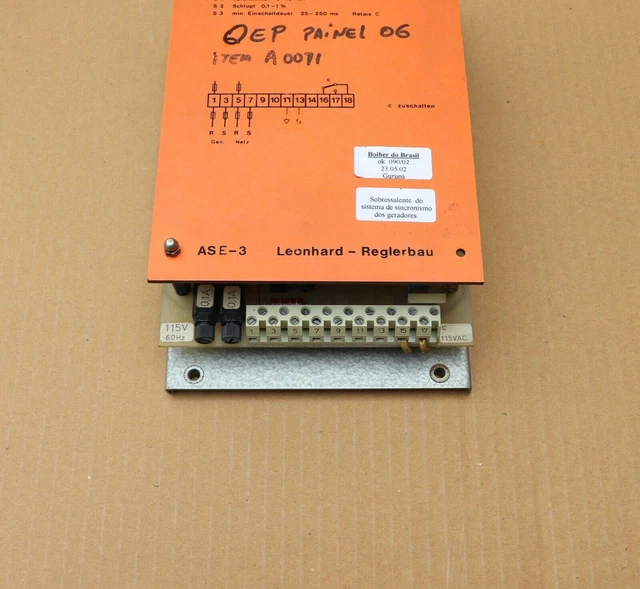 PANNEAU ÉLECTRIQUE PRINCIPAL Leonhard-Reglerbau Ase3 EUR 1.113,00 ...