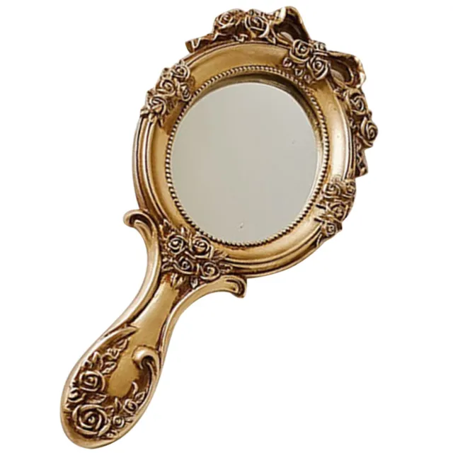 Práctico espejo de mano portátil vintage maquillaje barroco pequeño