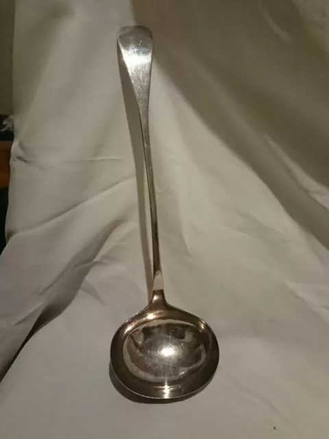 BEAUTIFUL SILVER PLATED LARGE SOUP LADLE  13.25 inches LONG