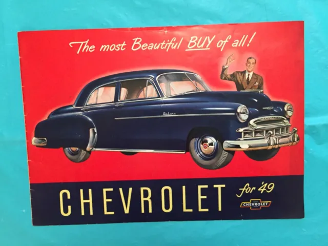 1949 CHEVROLET "DE LUXE-STYLELINE-FLEETLINE" Car Dealer Showroom Sales Brochure