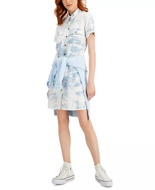 MSRP $70 Style & Co Petite Cotton Denim Shirtdress Blue Size 16 P