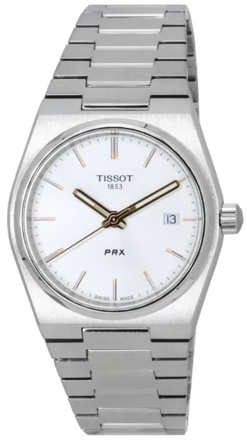 Tissot PRX T-Clásico Acero Inoxidable Esfera plateada Cuarzo 100M Reloj Unisex