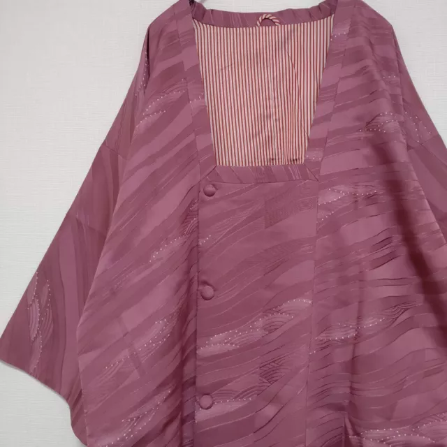 Woman Japanese Kimono Michiyuki-Coat Jacket Synthetic Pink