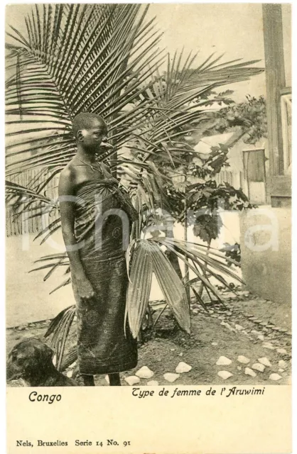 1900 ca CONGO BELGE Type de femme de l'ARUWIMI Carte postale FP NV