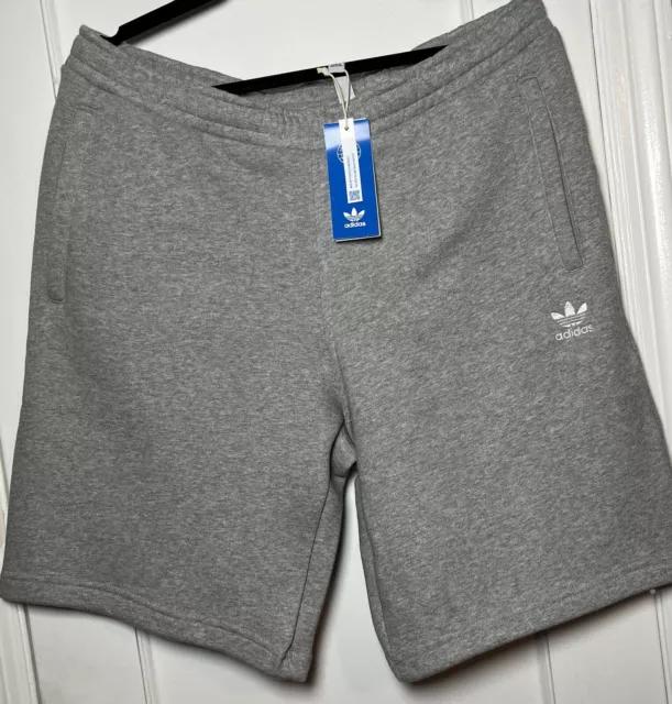 Adidas Originals Trefoil Shorts Mens XXL Cotton Fleece Embroidered Grey Heather