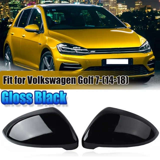 Schwarz Außenspiegelgehäuse Spiegelkappen Für VW Golf 7 VII Variant GTI R