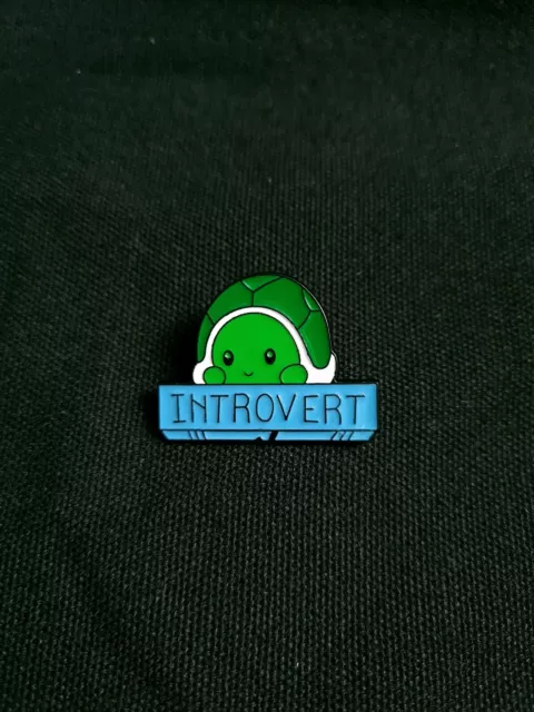"Introvert" Badge Enamel Pin badge Tortoise UK Shipping 🇬🇧 Kawaii