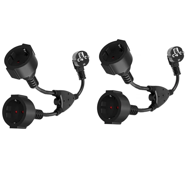 Cable de extensión 16A/250V llave vela doble protección contacto con 2 AC