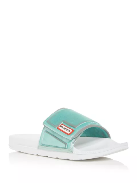 HUNTER Womens Green Strap Comfort Round Toe Platform Slip On Slide Sandals 8