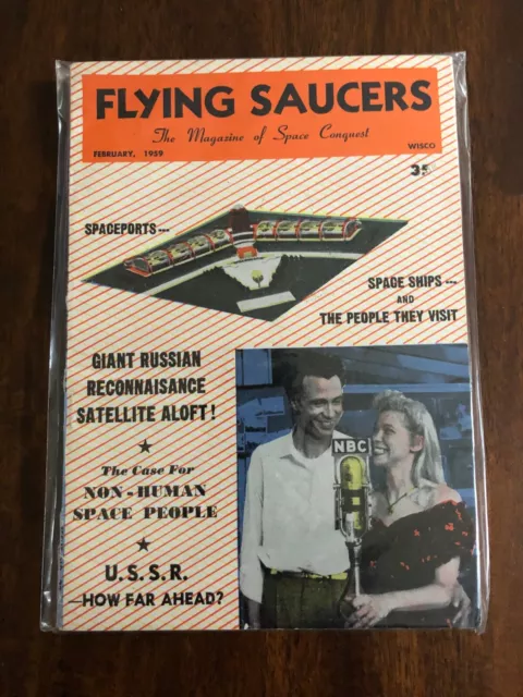UFO's - UAP's ::  FLYING SAUCERS Magazine -Vintage Feb. 1959 -  Large Edition