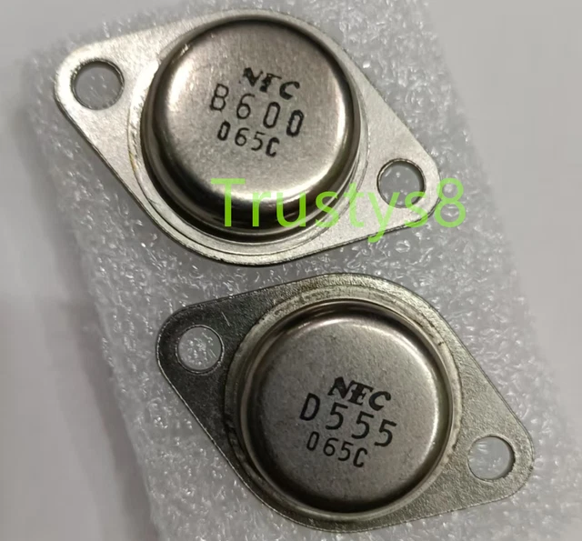 5 Pair (10 Pcs) NEC 2SB600 + 2SD555 Transistors – 200V 15A 200W 4MHz TO-3, New Original