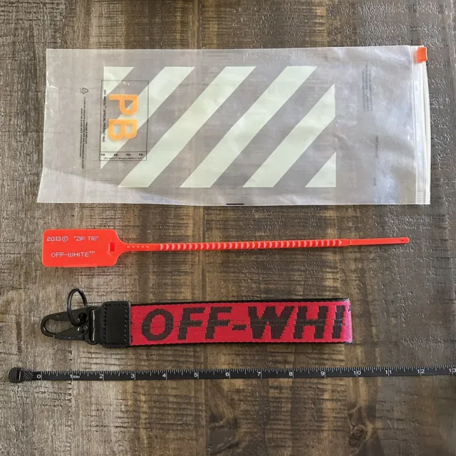 Off-White Industrial Key Chain/Lanyard Red Zip Tie Red New *CUSTOM*
