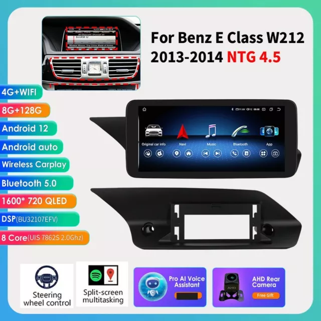 8Kern Android 12.0 Autoradio 8GB+128GB GPS Navi für MERCEDES-BENZ W212 NTG4.5 FM