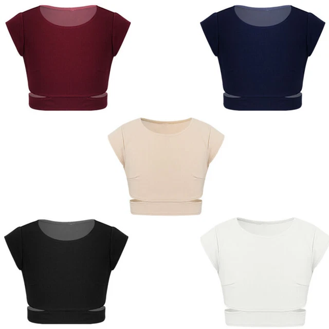 Top Maniche Cappellino Yoga Ragazze Yoga Dalletto Danza Crop Top Sportivi Serbatoi