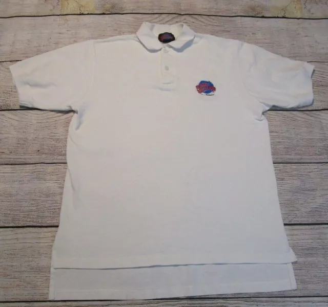 Vintage Planet Hollywood New Orleans Mens White Short Sleeve Polo Shirt Medium