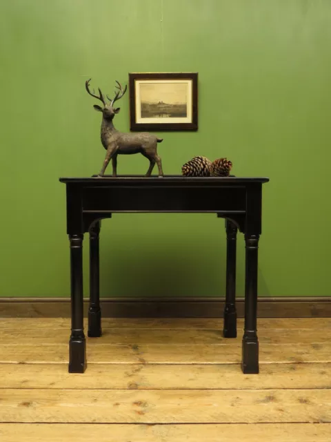 Ebonized Black Console Table with Drawer
