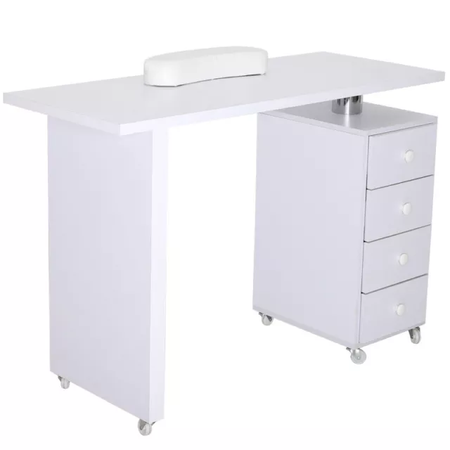 Professional Wooden Beauty Salon Bar Manicure Table Nail Art Station Desk White