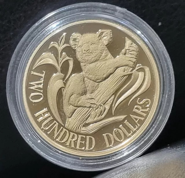 1986 Australian 10g Gold $200 Koala Proof Coin in Presentation Box