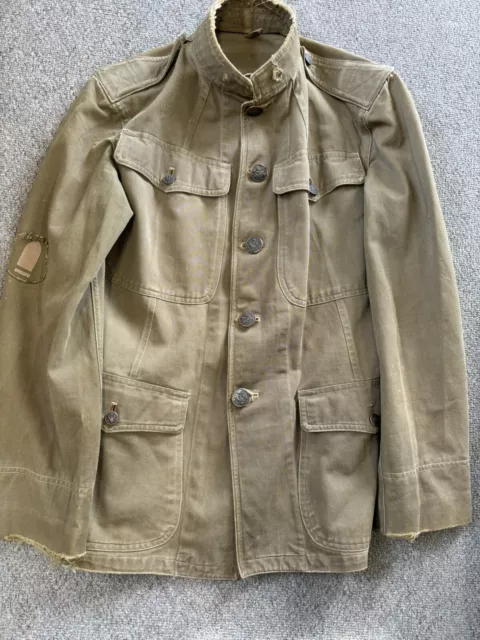 Original US Army WWI Light OD Canvas Enlisted Man's Jacket