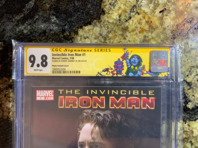Invincible Iron Man #1 CGC 9.8 Signed by Robert Downey Jr. - Photo Variant RARE! 2