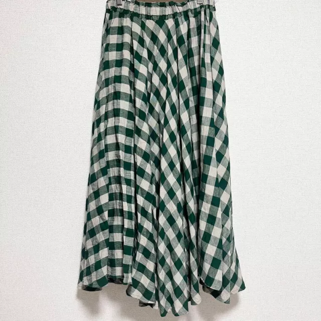 Y's Yohji Yamamoto Super Flared Linen Check Long Skirt size 2 Japan