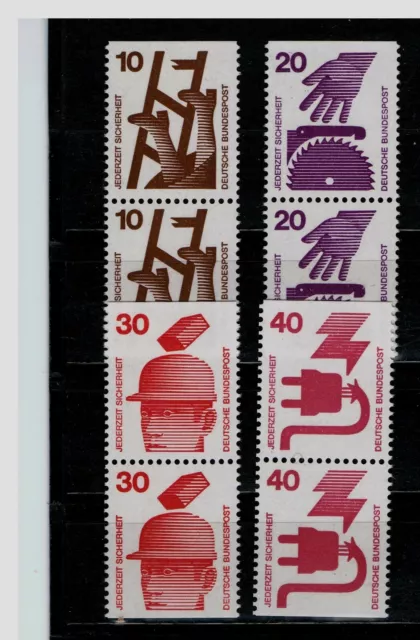 BRD Unfallverhütung komplett Mi. - Nr. 695 C/D - 699 C/D postfrisch Paare
