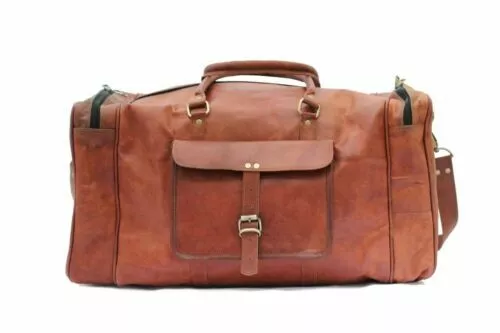 Handmade Leather Luggage Duffle Travel Men Gym Weekend Overnight Outdoor Bag New