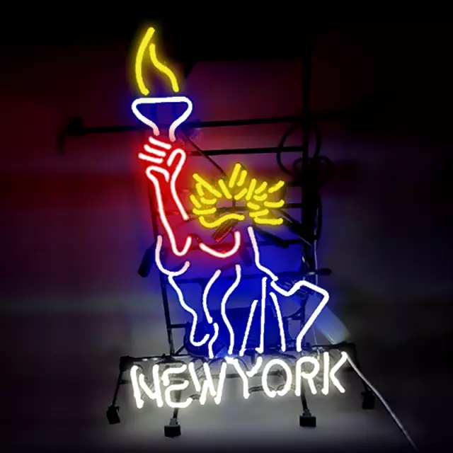 24"x20"NEW YORK LIBERTY Neon Sign Light Beer Bar Pub Wall Hanging Visual Artwork