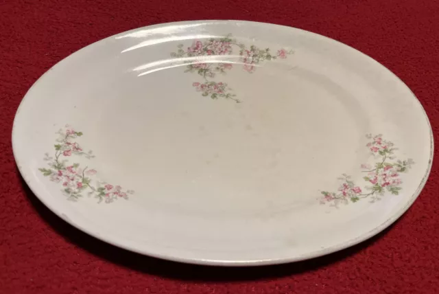 Rare Vintage Platter Florence Cook Pottery Co. Floral 9x11