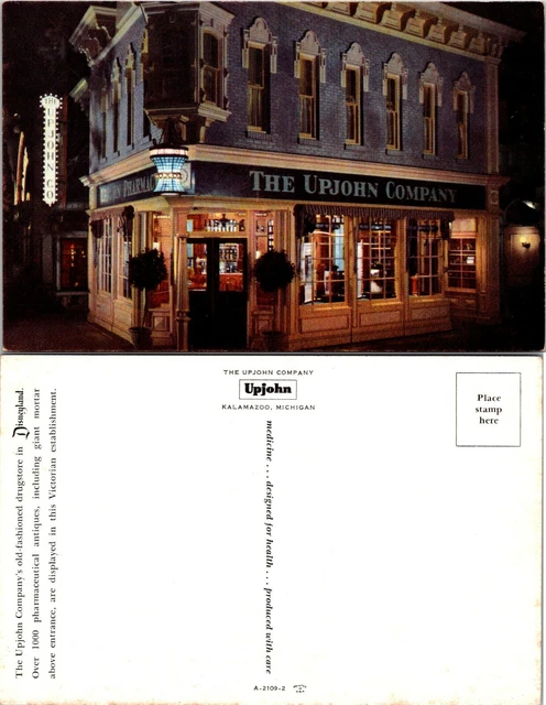 One(1) California Anaheim Disneyland Upjohn Company Drugstore Vintage Postcard