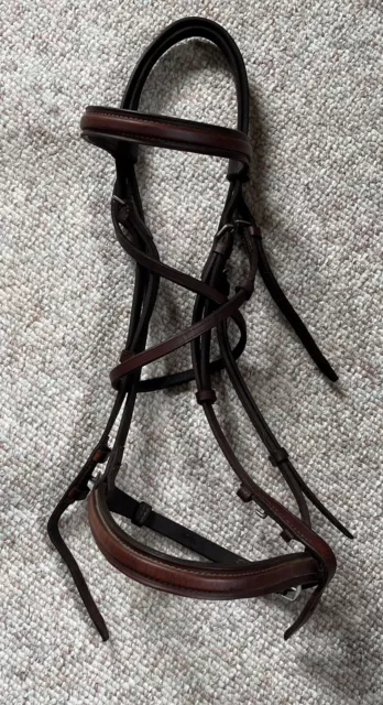 Hunter Jumper Raised Havana Brown Bridle Full