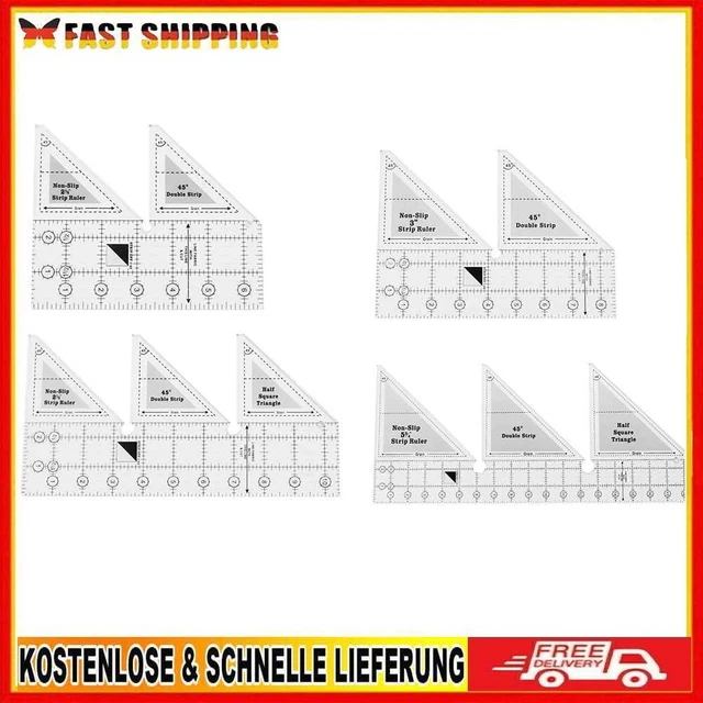 Garment Quilting Ruler Acrylic 45 Degrees Triangle Sewing Cutting Rulers