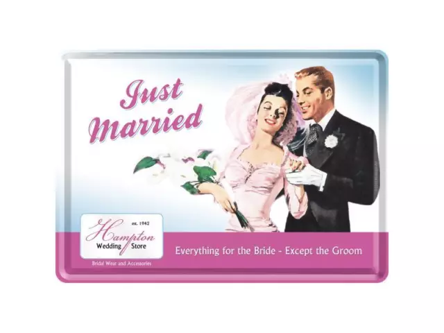 Nostalgic-Art Blechpostkarte 10x14cm - Just Married