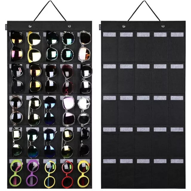 15/25Slots Glasses Organizer Sunglasses Storage Hanging Bag Display Stand Holder