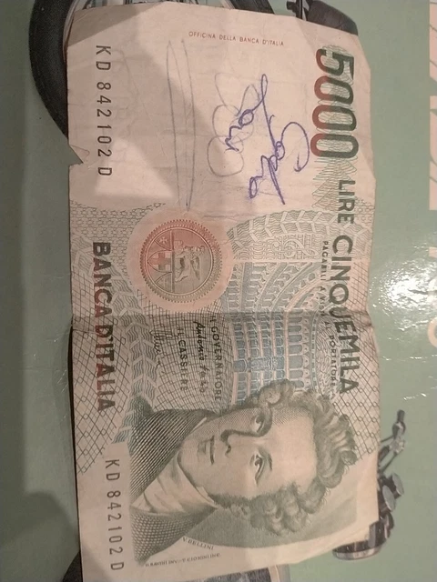 Banconota 5000 Lire Bellini 26/11/1996 Repubblica Italiana Fds