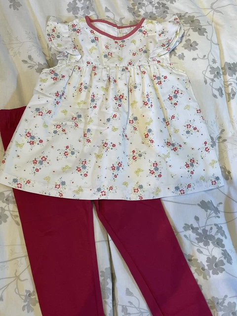 Girls JoJo Maman Bebe Leggings And Little White Company Top Age 4-5 Years Vgc