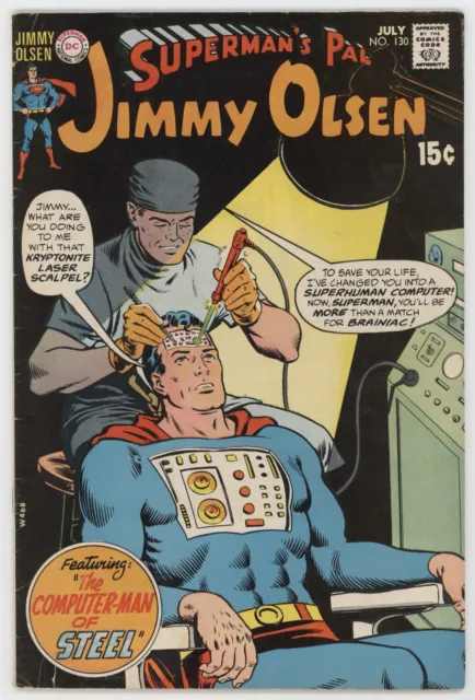 Supermans Pal Jimmy Olsen 130 DC 1970 FN Curt Swan Brainiac Robot Robion