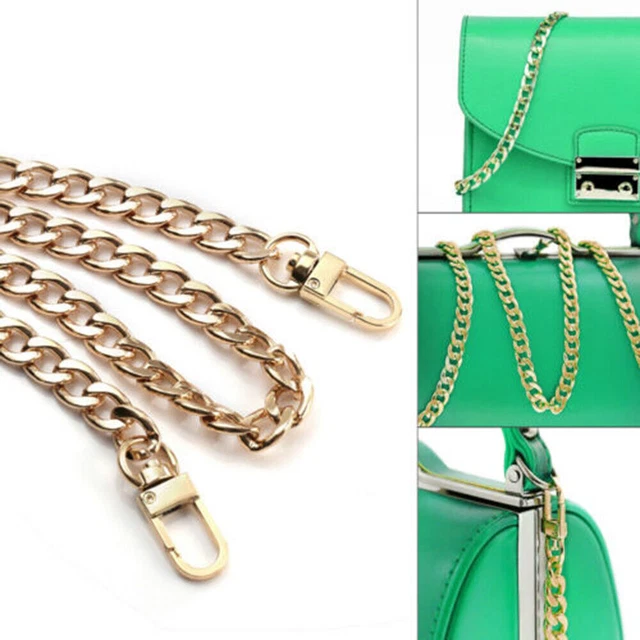 3 Pezzi Catene Per Borsa In Alluminio - Oro Rosa, Argento, Nero - Lunghezza 120 Cm, Larghezza 8 Mm - Tracolla Metallica Con Ganci - Sostituzione Borse - 4