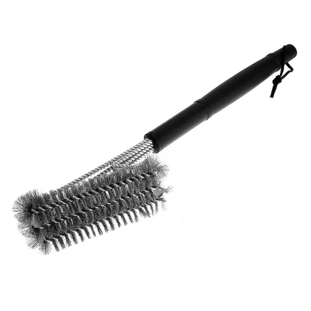 BBQ Cleaning Brush Grill Cleaner Barbecue Wire Heads Stainless Steel Handle Tool
