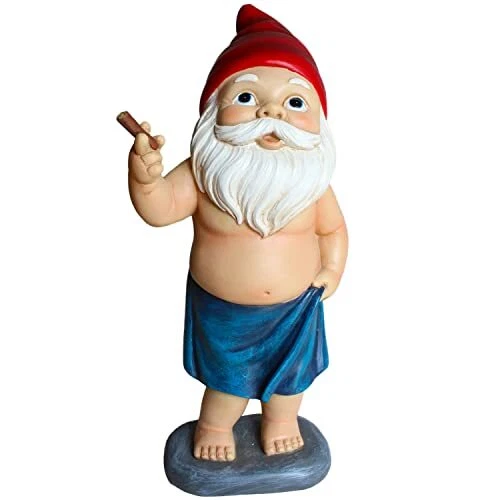 Garden Gnome Statue, Funny Garden Gnome Outdoor Pool Statue Decoration Indoor