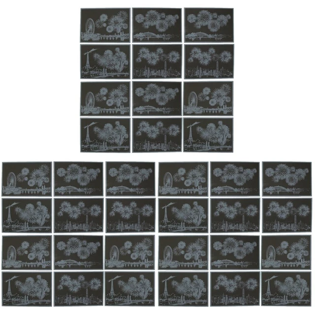 36 piezas en 3 juegos de pintura arco iris rasguño hágalo usted mismo rasguño imagen rascado papel